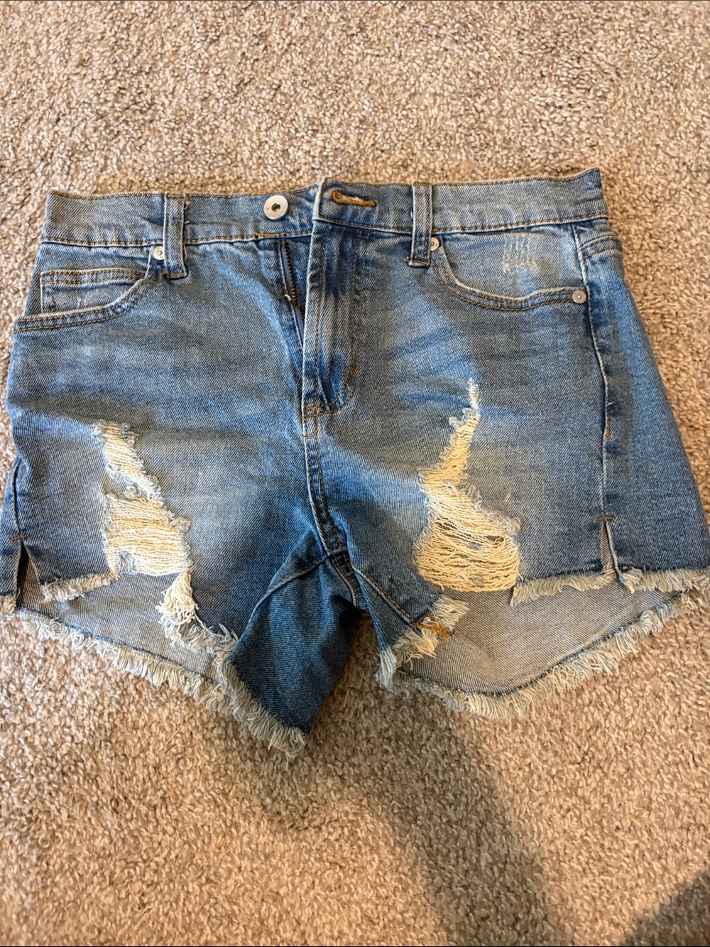Kendall & Kylie Light Blue Distressed Denim Shorts